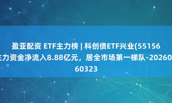 盈亚配资 ETF主力榜 | 科创债ETF兴业(551560)主力资金净流入8.88亿元，居全市场第一梯队-20260323